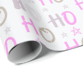 Ho Ho Ho und Stars Pastel Moderne Weihnachten Geschenkpapier (Rolleneckpunkt)