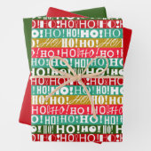 HO! HO! HO! Urlaubspapier, rot und grün Geschenkpapier Set (Beispiel)