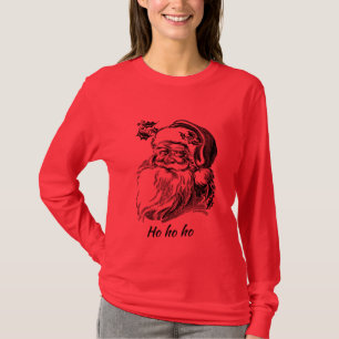 Ho ho ho Vintag Santa Claus Red Long Sleeve T-Shi T-Shirt
