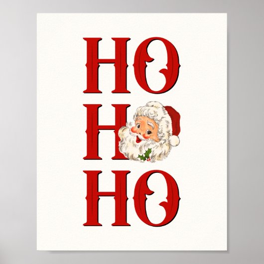 Ho Ho Ho Vintag Weihnachtsgebäck Poster (Vorne)