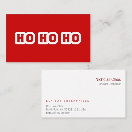 HO HO HO VISITENKARTE (Vorne/Hinten)