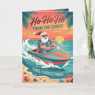 Ho Ho Ho vom Speedboat-Weihnachtsmann von der Küst Feiertagskarte