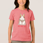 HO HO HO Wald Bunny Rabbit Holiday Tri-Blend Shirt (Vorderseite)