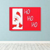 Ho Ho Ho Waving Santa/Wrapped Canvas Leinwanddruck (Insitu (Holzboden))