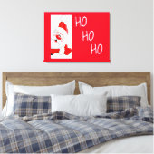 Ho Ho Ho Waving Santa/Wrapped Canvas Leinwanddruck (Insitu (Schlafzimmer))