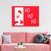 Ho Ho Ho Waving Santa/Wrapped Canvas Leinwanddruck (Insitu (Wohnzimmer))