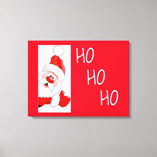 Ho Ho Ho Waving Santa/Wrapped Canvas Leinwanddruck (Vorderseite)