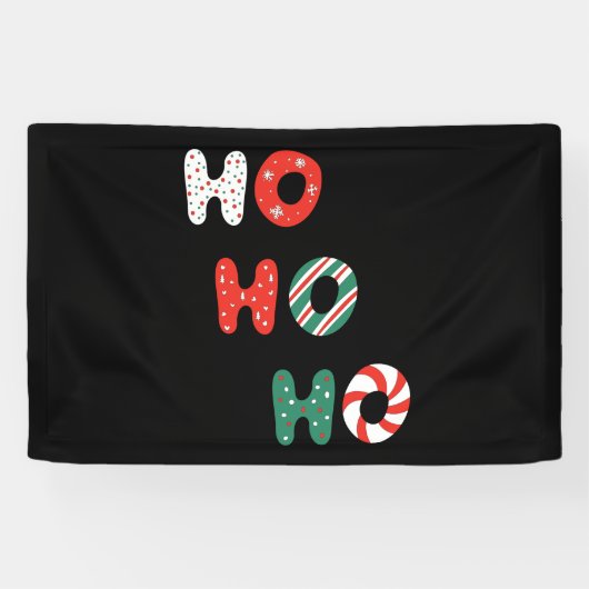 Ho Ho Ho Weihnachten 2,5x4 Vinyl Banner (Horizontal)