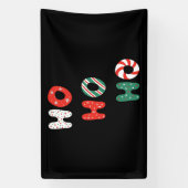 Ho Ho Ho Weihnachten 2,5x4 Vinyl Banner (Vertikal)