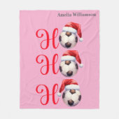 Ho Ho Ho Weihnachten Fußball Fleecedecke (Vorderseite)