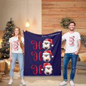 Ho Ho Ho Weihnachten Fußball Fleecedecke