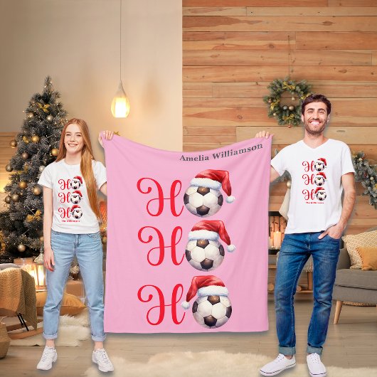 Ho Ho Ho Weihnachten Fußball Fleecedecke