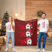 Ho Ho Ho Weihnachten Fußball Fleecedecke