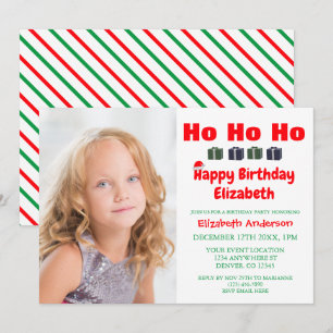 Ho Ho Ho Weihnachten Kinder Geburtstag Einladung