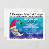 Ho Ho Ho Weihnachten Martini Rezept Postkarte (Vorne/Hinten)