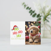 Ho Ho Ho Weihnachten mit rotem Hut Foto (Stehend Vorderseite)