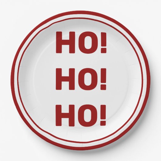 HO Ho HO! Weihnachten Pappteller (Vorderseite)