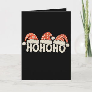 Ho Ho Ho Weihnachten Santa Hut Xmas Urlaubszeit Karte