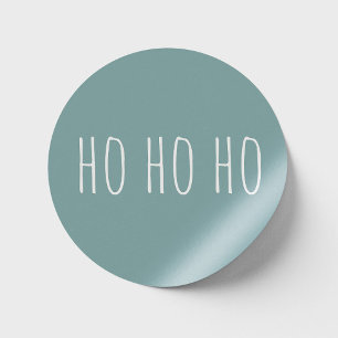 Ho Ho Ho Weihnachten Weihnachten. Blue Gray Winter Runder Aufkleber
