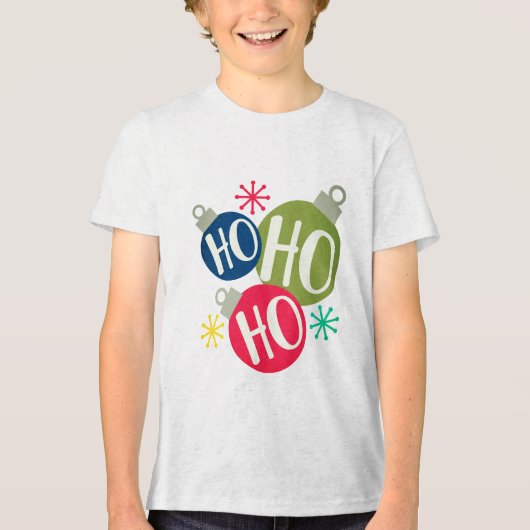 Ho Ho Ho Weihnachten Weihnachten Familie Matching Tri-Blend Shirt (Vorderseite)