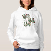 Ho Ho Ho Weihnachtliches Patchwork Hoodie (Vorderseite)