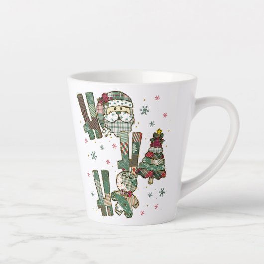 Ho Ho Ho Weihnachtliches Patchwork Milchtasse (Rechts)