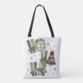 Ho Ho Ho Weihnachtliches Patchwork Tasche (Rückseite)