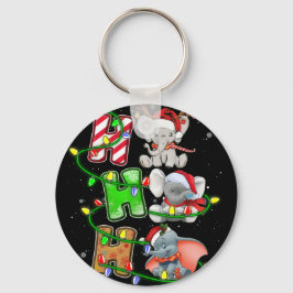 Ho Ho Ho Weihnachts Elefant Weihnachtsmannmütze Schlüsselanhänger