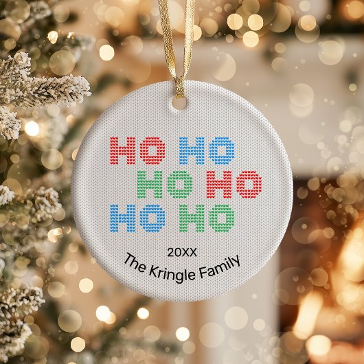 Ho Ho Ho Weihnachts-Foto Keramik Ornament