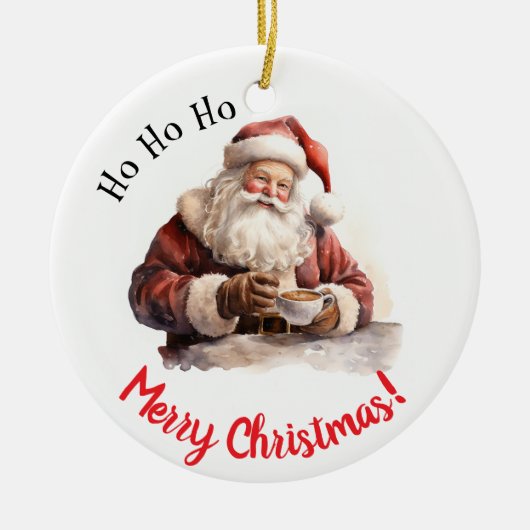 Ho Ho Ho! Weihnachts-Keramik Keramik Ornament (Vorne)