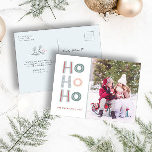 Ho Ho Ho Weihnachts-Postkarte Postkarte