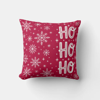 Ho Ho Ho Weihnachts-Rot-Schneeflocken-Wurfkissen Kissen