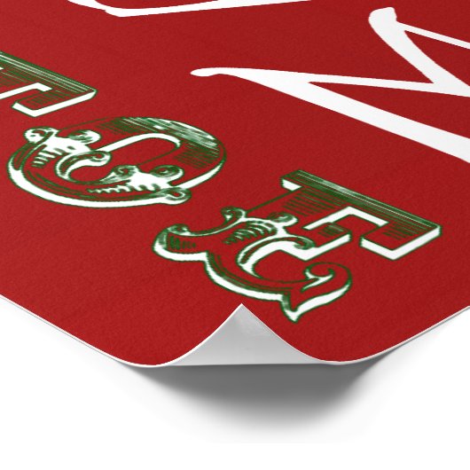 HO HO HO Weihnachts Worte Poster oder Print (Ecke)