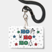 Ho-Ho-Ho Weihnachtsdesign Ausweis (Vorderseite mit Lanyard)