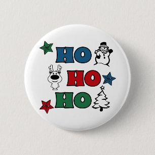 Ho-Ho-Ho Weihnachtsdesign Button