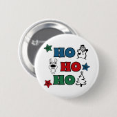 Ho-Ho-Ho Weihnachtsdesign Button (Vorne & Hinten)