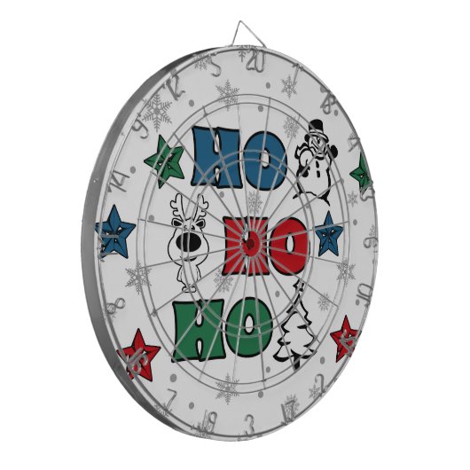 Ho-Ho-Ho Weihnachtsdesign Dartscheibe (Vorderseite Links)