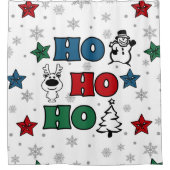 Ho-Ho-Ho Weihnachtsdesign Duschvorhang (Vorderseite)