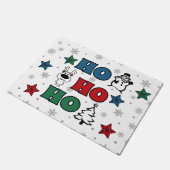Ho-Ho-Ho Weihnachtsdesign Fußmatte (Schrägansicht)