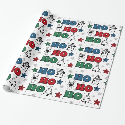 Ho-Ho-Ho Weihnachtsdesign Geschenkpapier (Ungerollt)