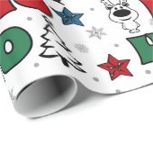 Ho-Ho-Ho Weihnachtsdesign Geschenkpapier (Rolleneckpunkt)