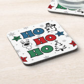 Ho-Ho-Ho Weihnachtsdesign Getränkeuntersetzer (Linke Seite)