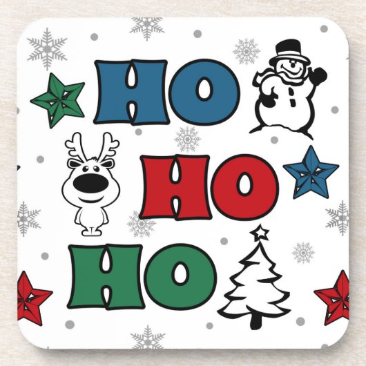 Ho-Ho-Ho Weihnachtsdesign Getränkeuntersetzer (Vorderseite)
