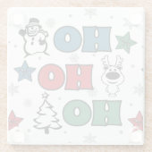 Ho-Ho-Ho Weihnachtsdesign Glasuntersetzer (Rückseite)