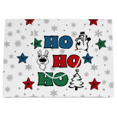 Ho-Ho-Ho Weihnachtsdesign Große Geschenktüte (Vorderseite)