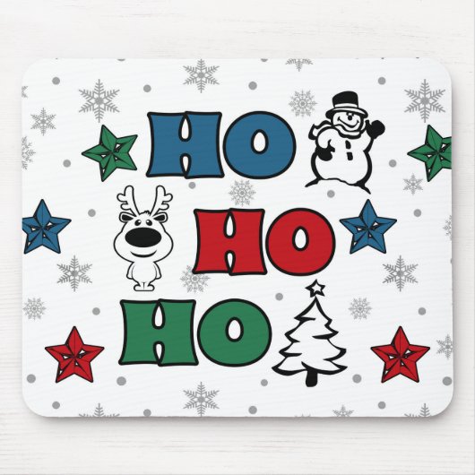 Ho-Ho-Ho Weihnachtsdesign Mousepad (Vorne)