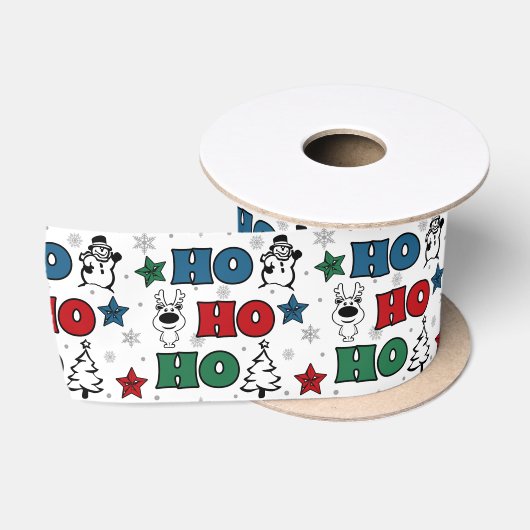 Ho-Ho-Ho Weihnachtsdesign Satinband (Spule)