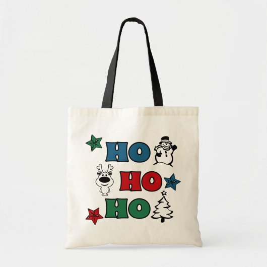 Ho-Ho-Ho Weihnachtsdesign Tragetasche (Vorne)