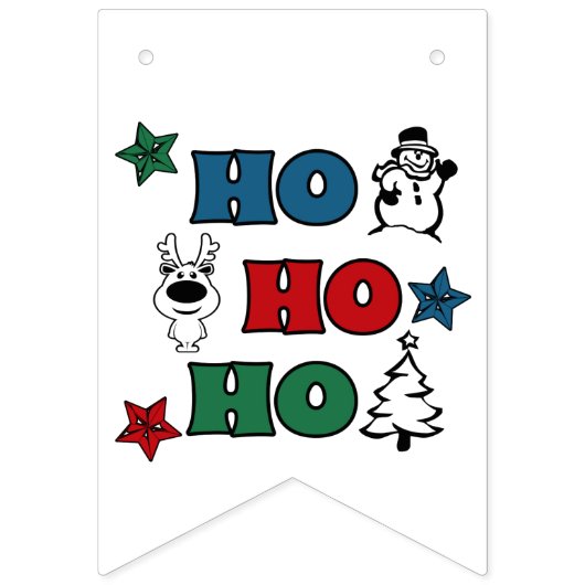 Ho-Ho-Ho Weihnachtsdesign Wimpelkette (Erste Fahne)