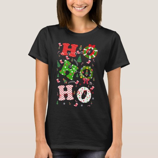 Ho Ho Ho Weihnachtsfeiertag T-Shirt (Vorderseite)